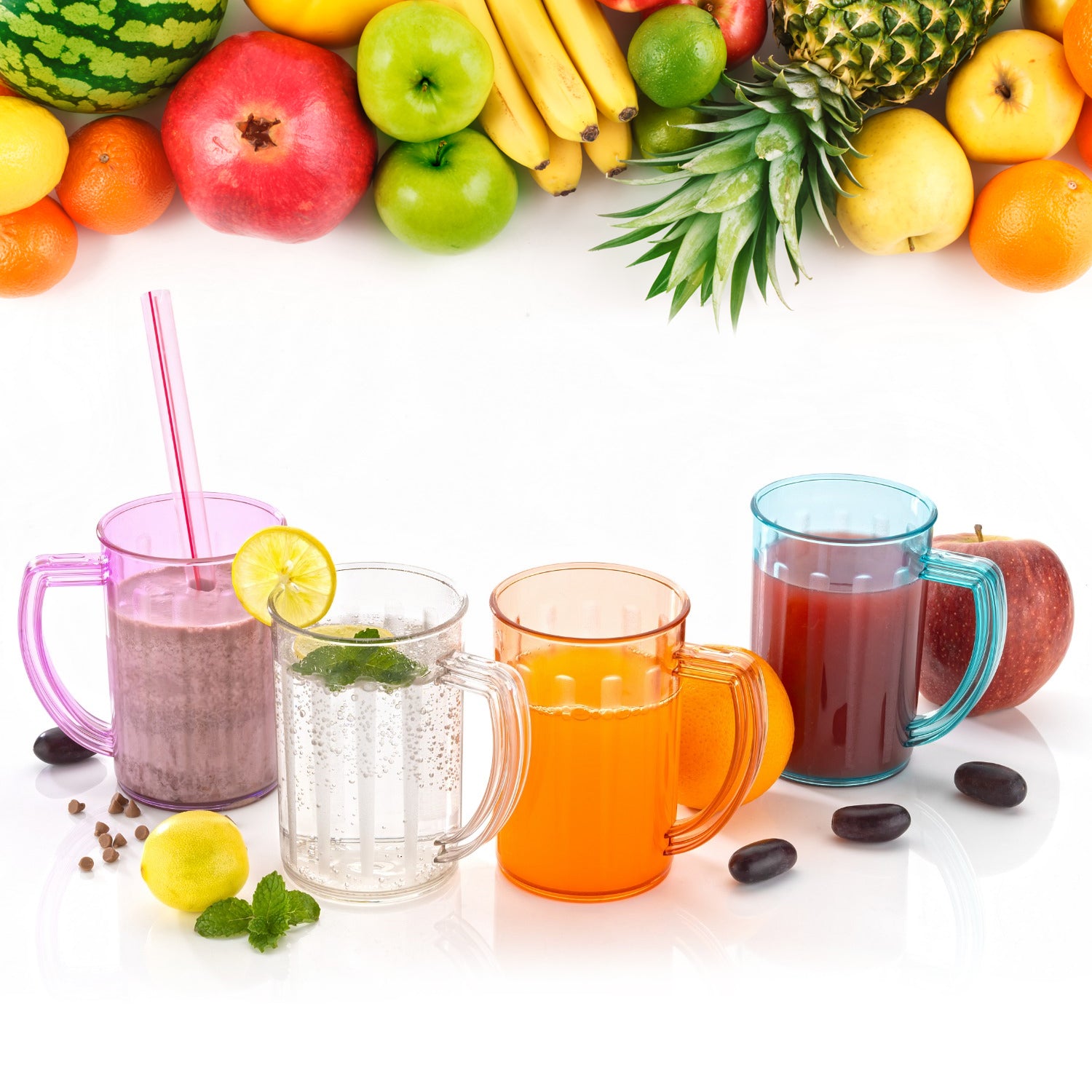5579 Stylish Juice Glass With Handle Water Glass Beer Glass Milk Shake Glass Multipurpose Glass Plastic Beer Mug Unbreakable Beer Tasting Glasses Clear Juice Glasses Suitable For Kids (2 Pc) 5579 Stylish Juice Glass With Handle Water Glass Beer Glass Milk Shake Glass Multipurpose Glass Plastic Beer Mug Unbreakable Beer Tasting Glasses Clear Juice Glasses Suitable For Kids (2 Pc)
